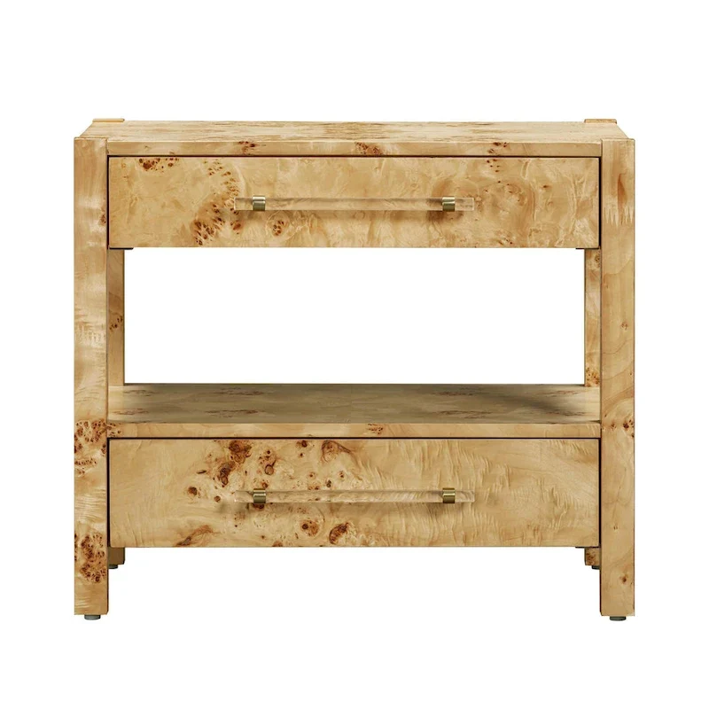 Wooden 2 Drawer Nightstand