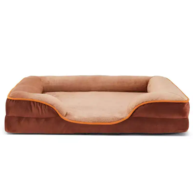 JIONJOY Dog Bed: Brown Pet Sofa Bed with Supportive Foam and Removable & Washable Coverr