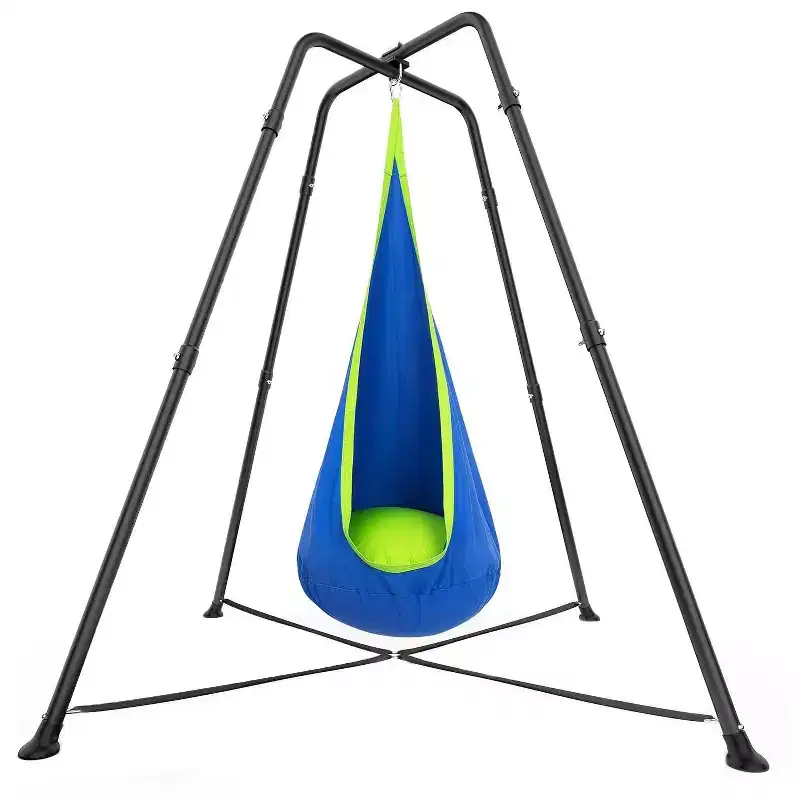 Etokfoks Sensory Swing Set 1 Set Includes Sensory Swing Pod Swing Heavy Duty X Shape Metal Frame for Indoor Outdoor Use 59.8x59.8in 330lbs