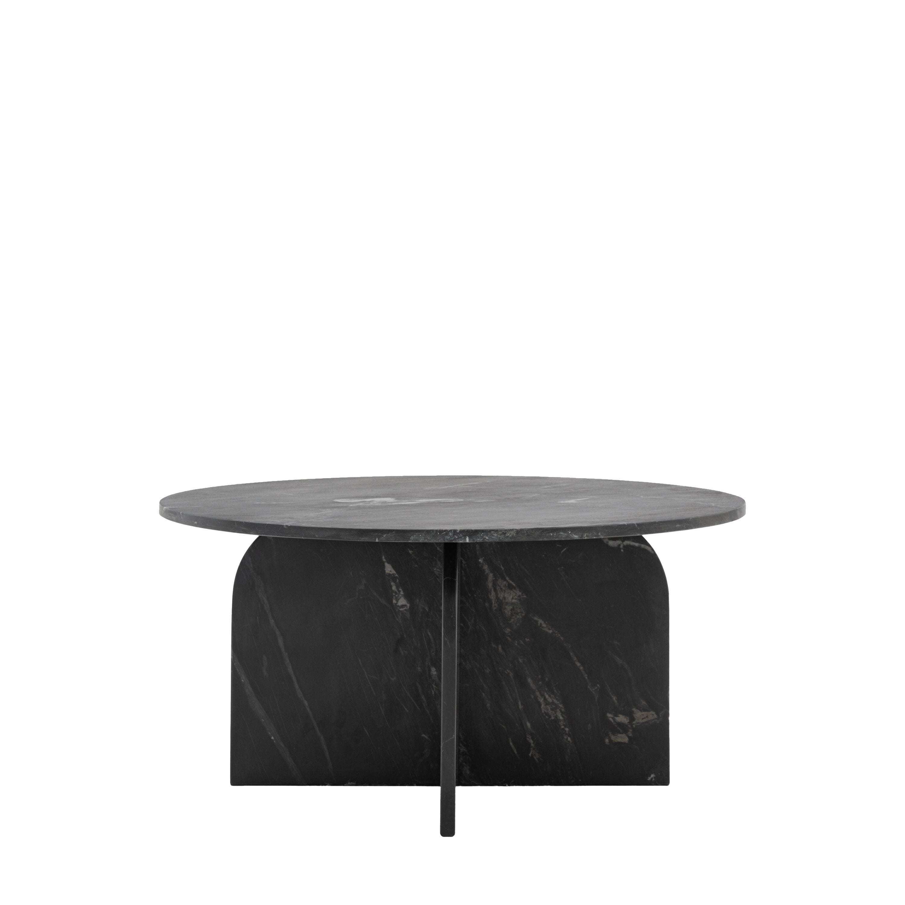 Black Marble Round Coffee Table