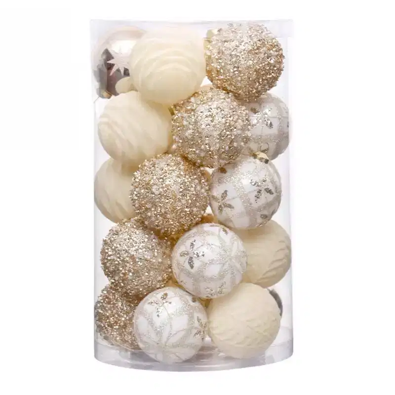 25Pcs Christmas Balls Ornaments Set, Shatterproof Christmas Tree Decorations Hanging Baubles for Holiday Wedding Party, 2.36 Inch
