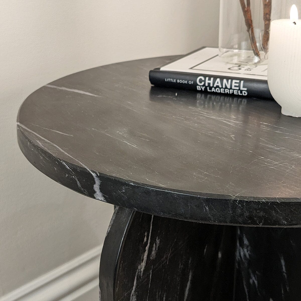Black Marble Side Table