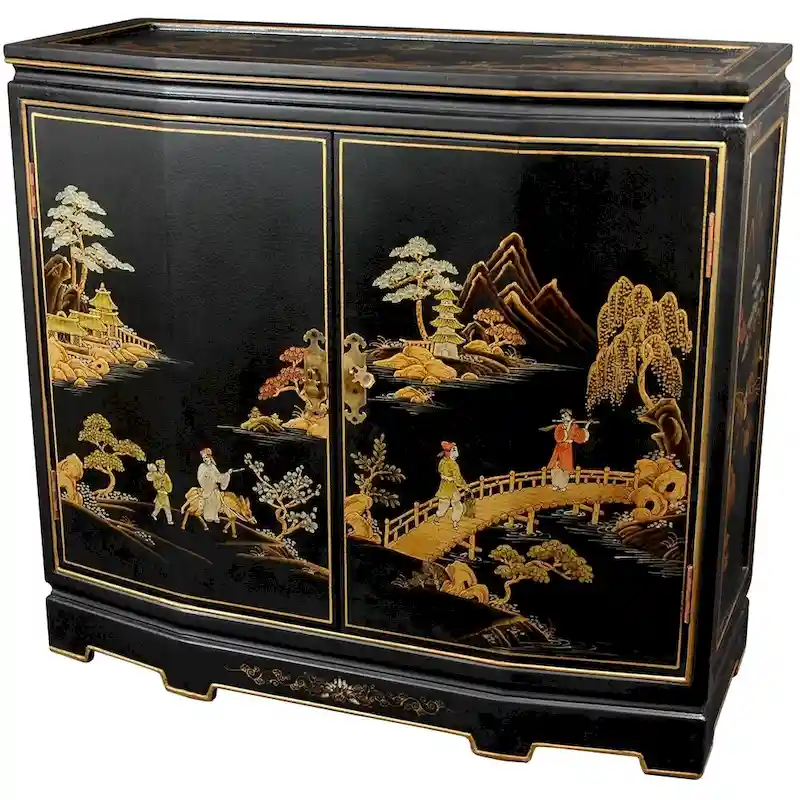 Handmade Japanese Slant Front Cabinet - 32.00W x 13.00D x 30.00H