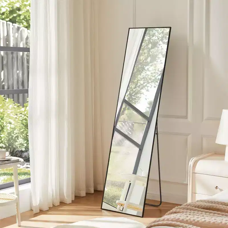 16x59 in Full Length Mirror | Shatterproof HD Glass | Metal Frame | Floor & Wall Mounted