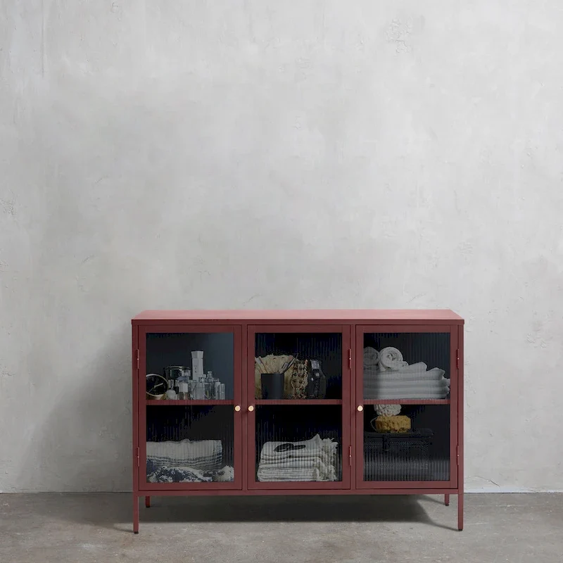 Metal & Glass 3-Door Sideboard