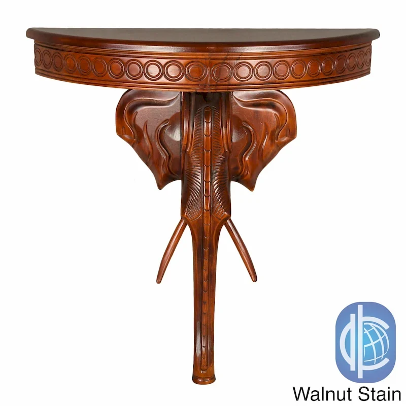 Carved Elephant Wall Table