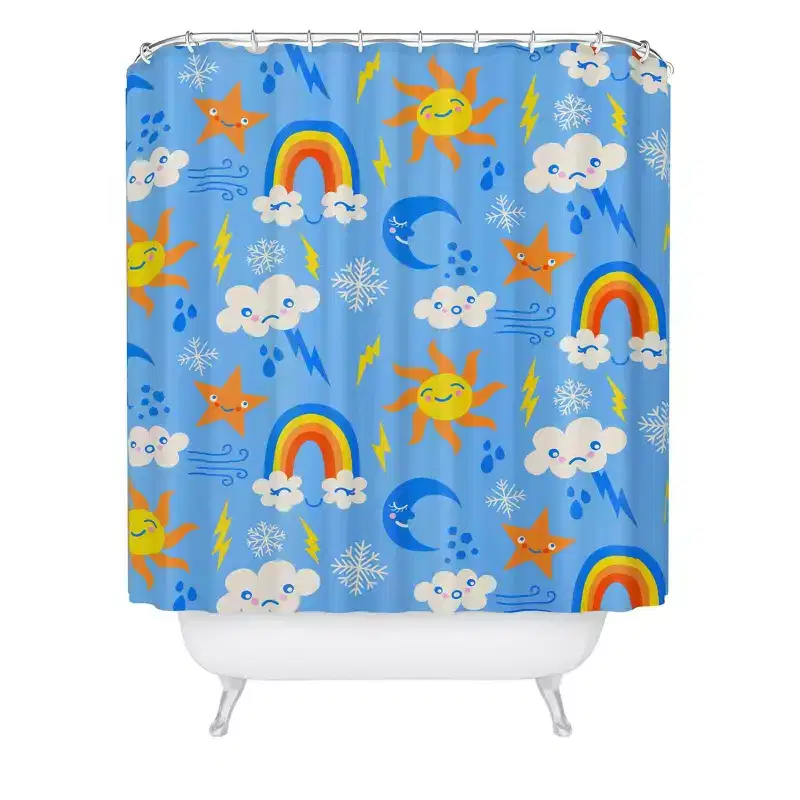 Deny Designs Kids' Carriecantwell Whimsical Weather Shower Curtain