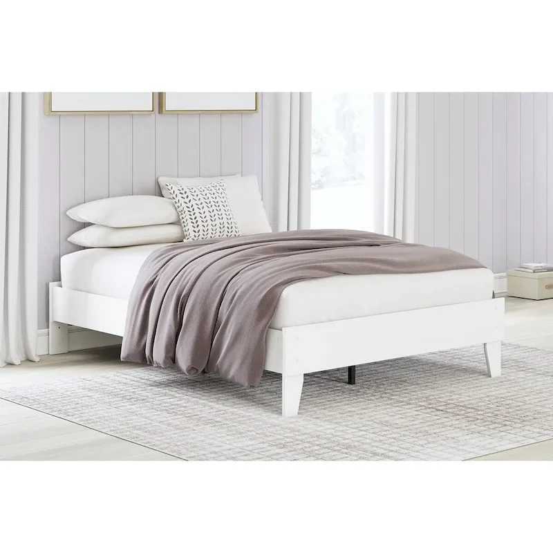 White Full Platform Bed