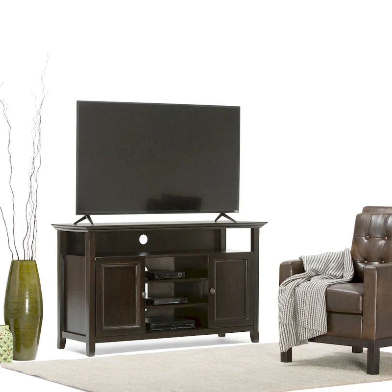 54 inch Wide Solid Wood Transitional TV Stand - 54 W x 18.9 D x 31.9 H