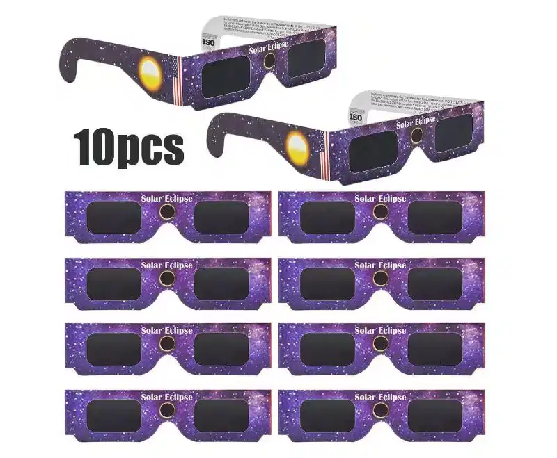 Link Solar Eclipse Glasses 2024| Safely Witness a Solar Phenomena with Family & Friends - 10 Pack