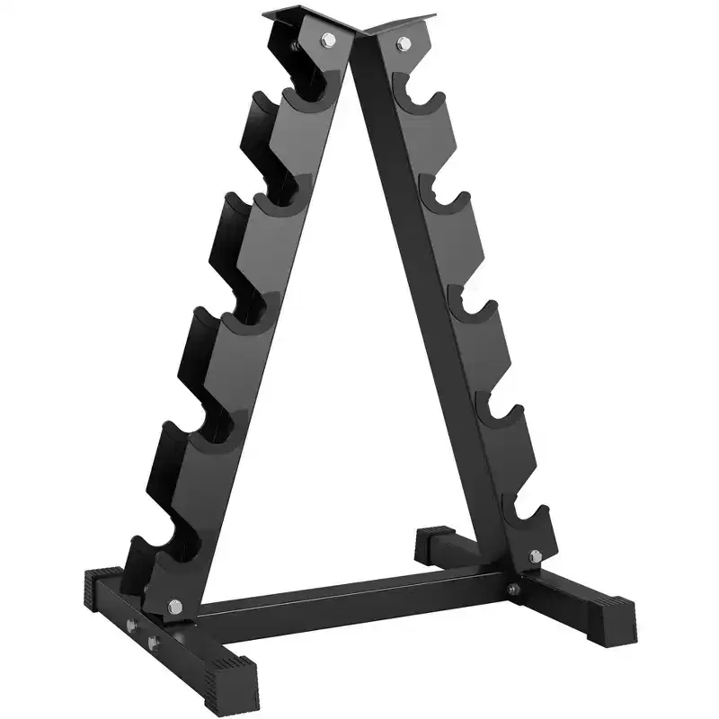 Heavy Duty 6-Tier Dumbbell Rack - 800LB Capacity Steel Weight Stand with Rubber Guards, Space Saving Home Gym Storage
