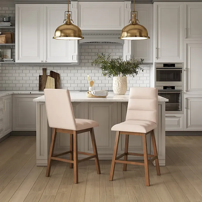 Lilibet Upholstered Counter Height Bar Stools, Set of 2