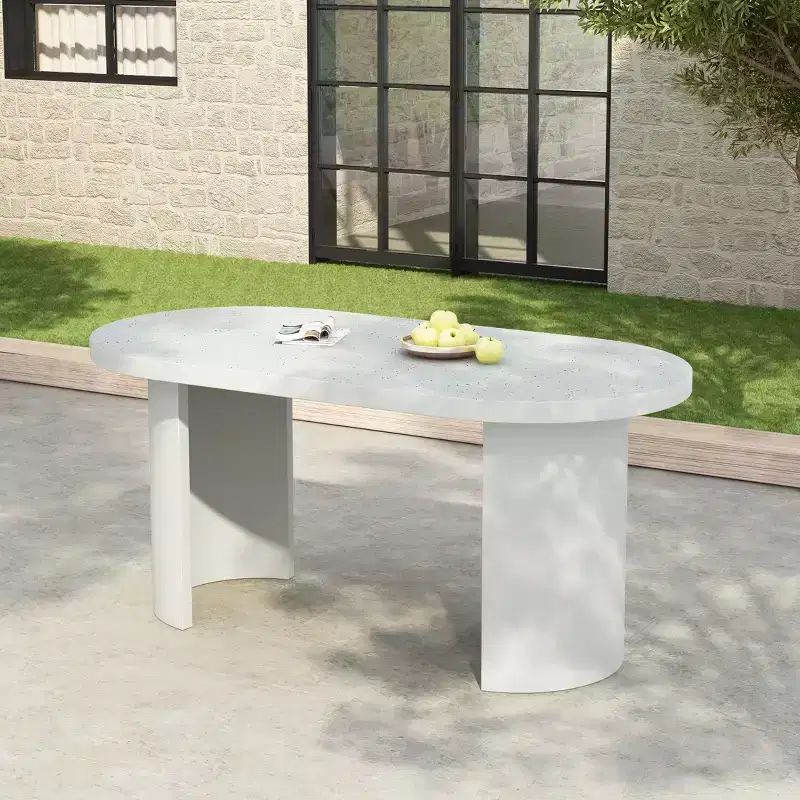 Christopher Knight Home Claire Modern 67.5'' Outdoor Concrete Terrazzo Dining Table