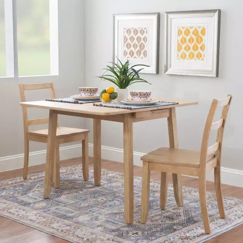 3pc Alberts Solid Wood Hidden Storage Folding Dining Set - Linon: Compact, Space-Saving Design