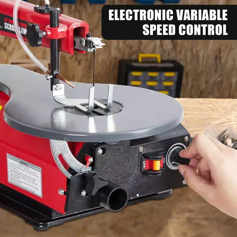 Variable Speed Scroll Saw 16IN With Extra-Large Tilting Working Table, Ideal for Woodworking