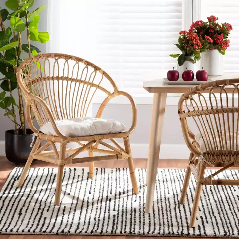 Benicia Rattan Dining Chair Brown - bali & pari
