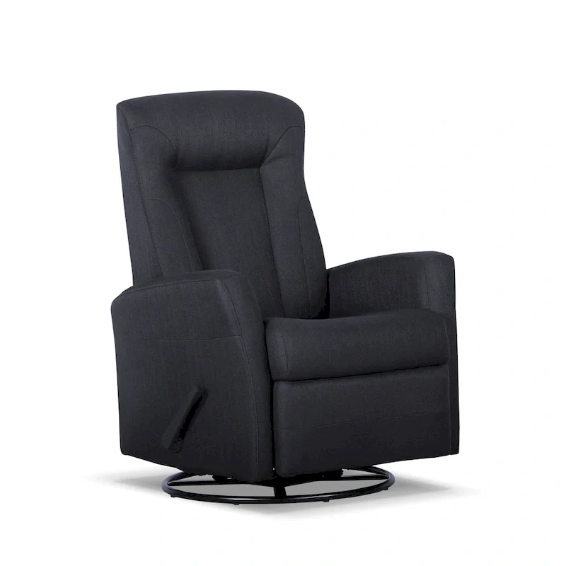 Dark Gray Fabric Manual Glider Rocker Swivel Recliner Chair - Single Seat