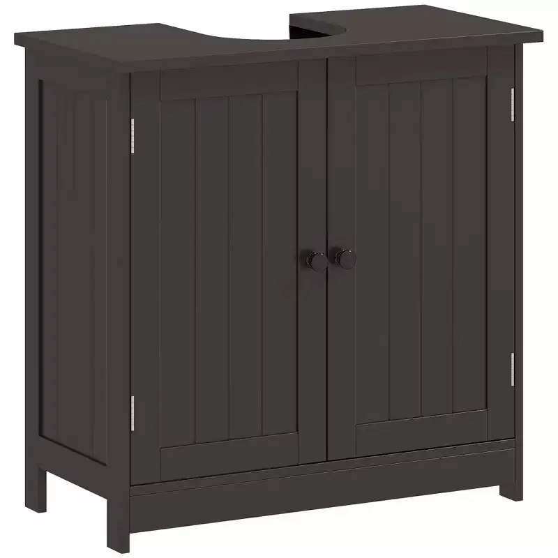 HOMCOM Under Sink Bathroom Cabinet with 2 Doors and Shelf, Pedestal Sink Bathroom Vanity Furniture
