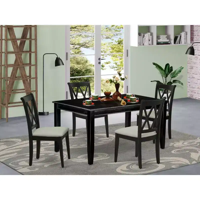 Southwestern Dining Set - 5 Piece Table & Chair Set - Black Finish - Kitchen Dinette