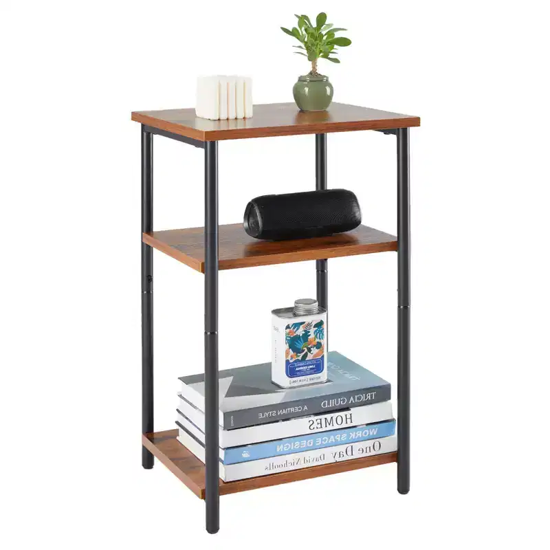 JIONJOY 3-Tier End Table with Adjustable Feet - Small Space Nightstand & Side Table