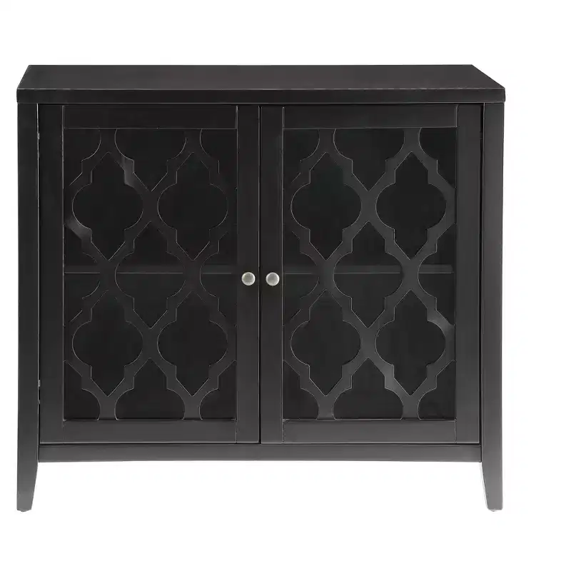 GDFStudio Wiers Modern Wooden Console Cabinet with Glass Doors