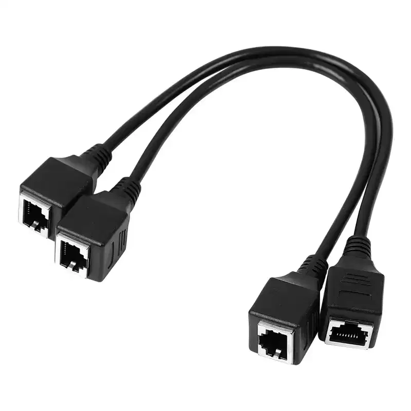 Unique Bargains 30cm 1ft Ethernet Lan Female to Female Network Cable RJ45 Extension Cord 2 Pcs