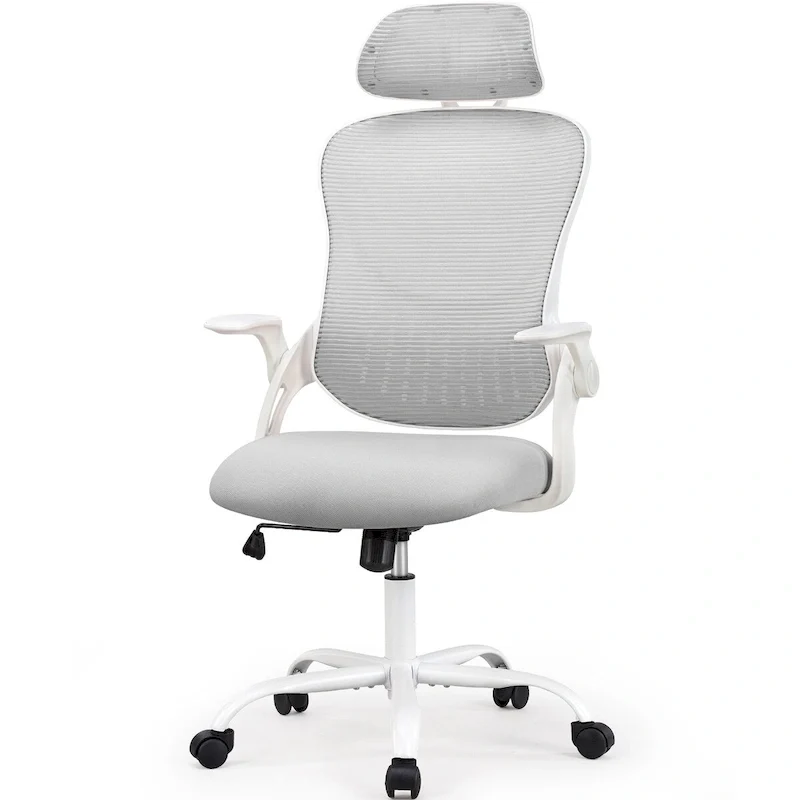 Ergonomic High-Back Mesh Office Chair with Adjustable Headrest and Wheels