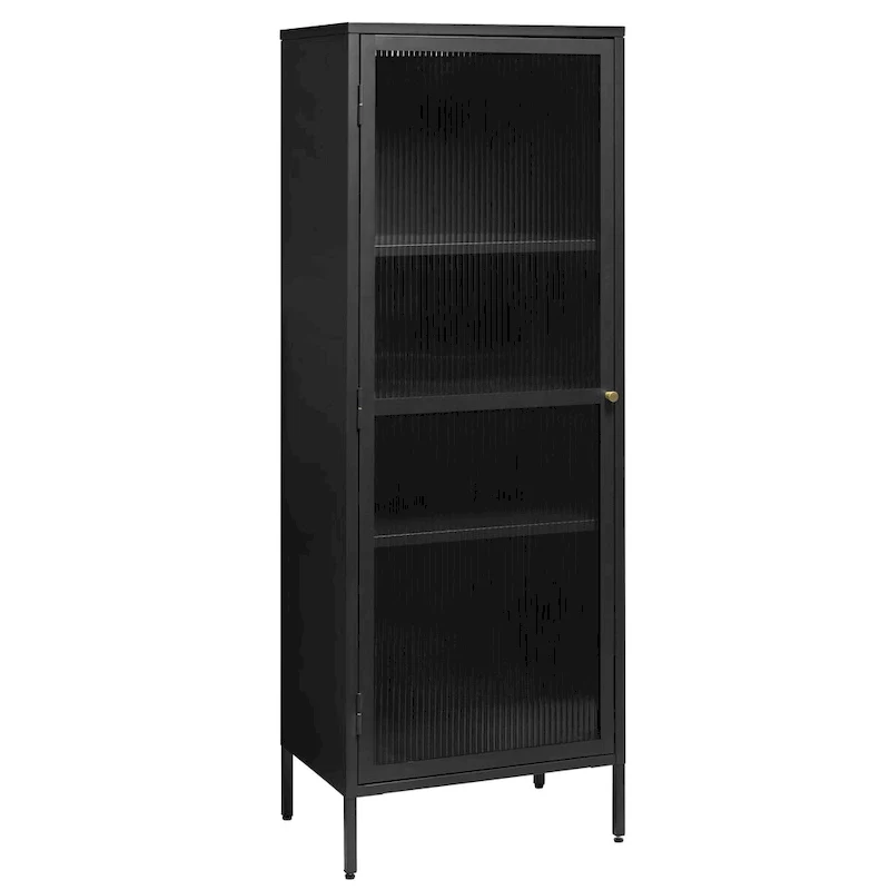 Rye Studio Brianne Modern Metal & Glass 63 Display Cabinet