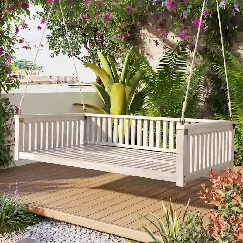 Patio Minimalist Twin Size Garden Swing Bed
