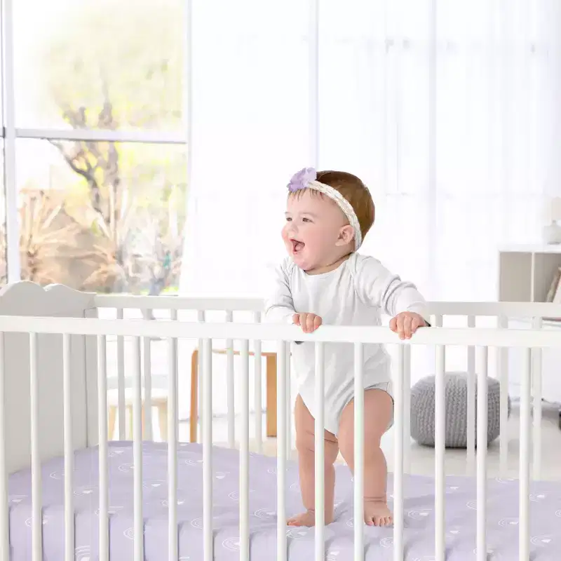 Sweet Jojo Designs Girl Baby Fitted Crib Sheet Boho Rainbow Lavender Purple and White