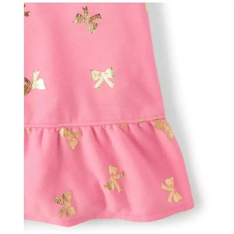 The Children's Place Girls Sleeveless Foil Bow Ruffle Nightgown