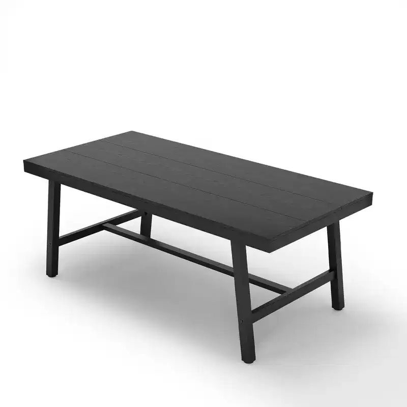 70.87 Industrial Dining Table for 6-8 People, Rectangle Dinette Table with Metal Legs, Long Wooden Kitchen Table
