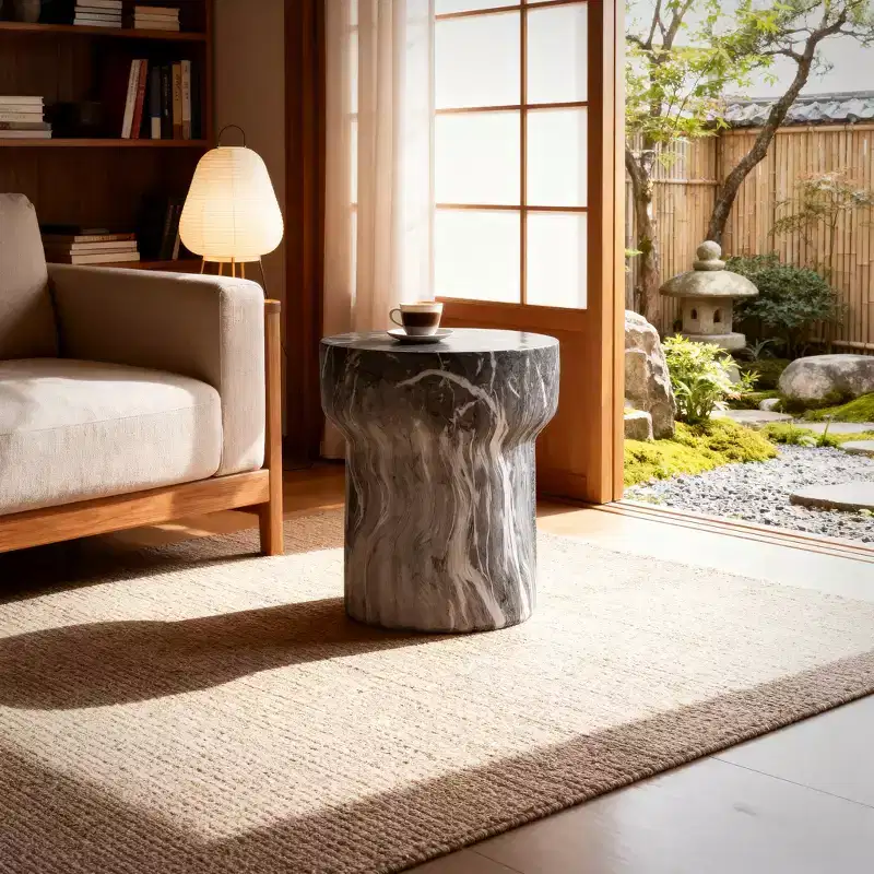 GDFStudio Paula Modern Indoor/Outdoor Lightweight Concrete End Table