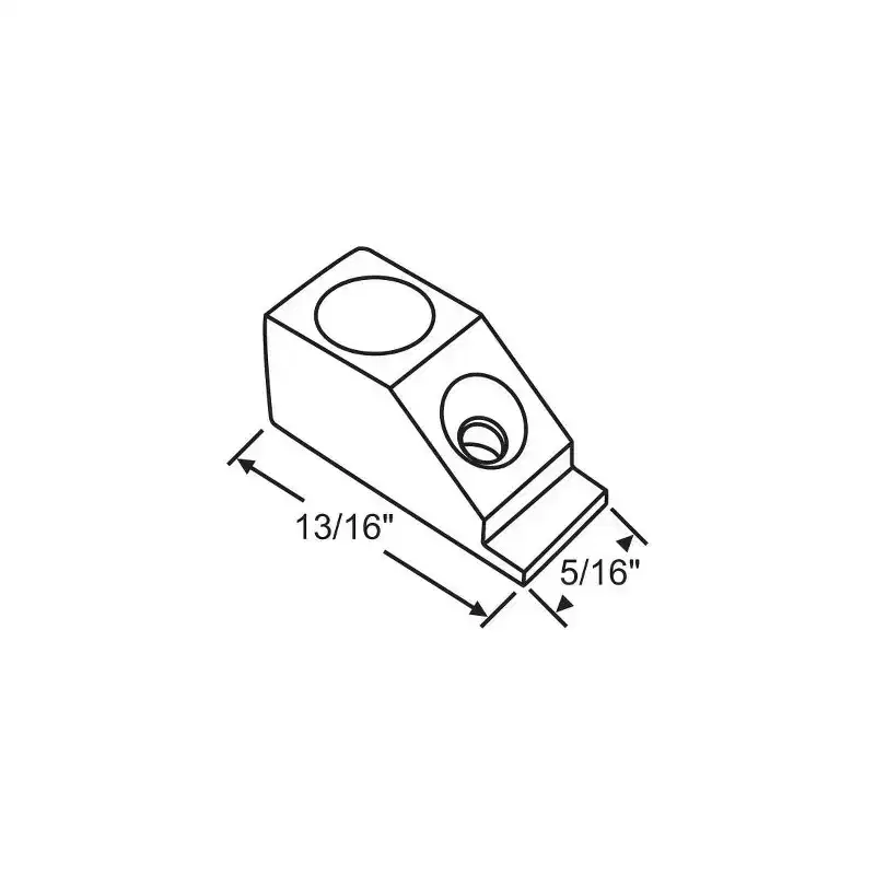 Brixwell Sliding Window Pivot Shoe, 13/16 Length, 5/16 Width, Nylon Material, White Finish