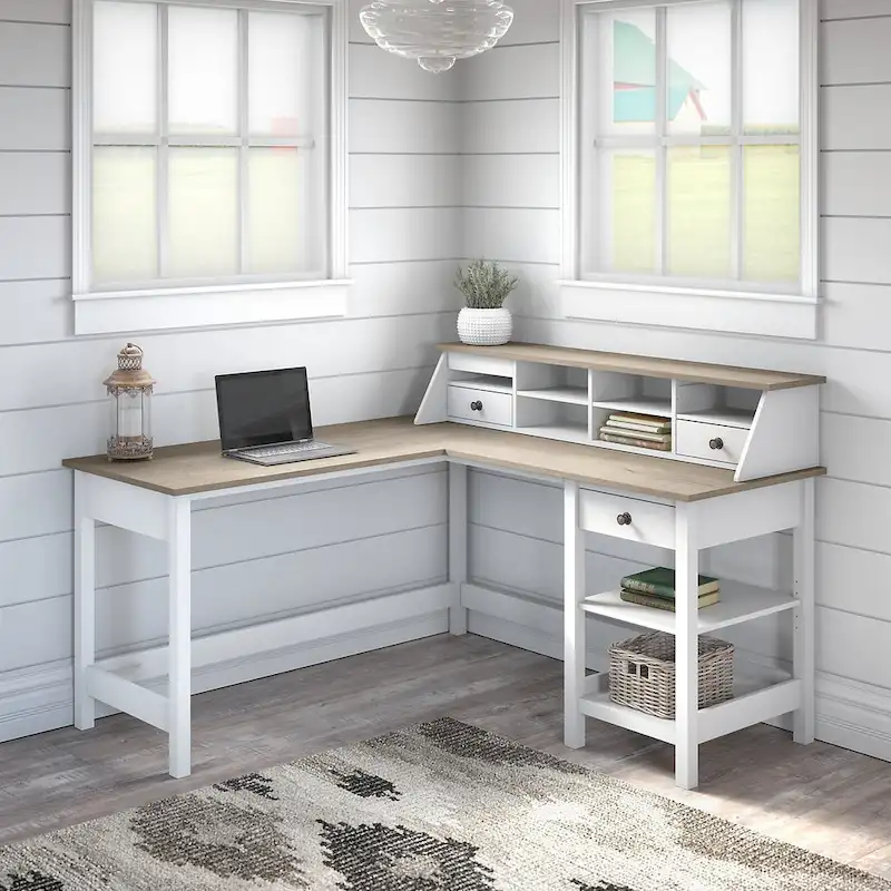 60W L Shaped Computer Desk with Organizer