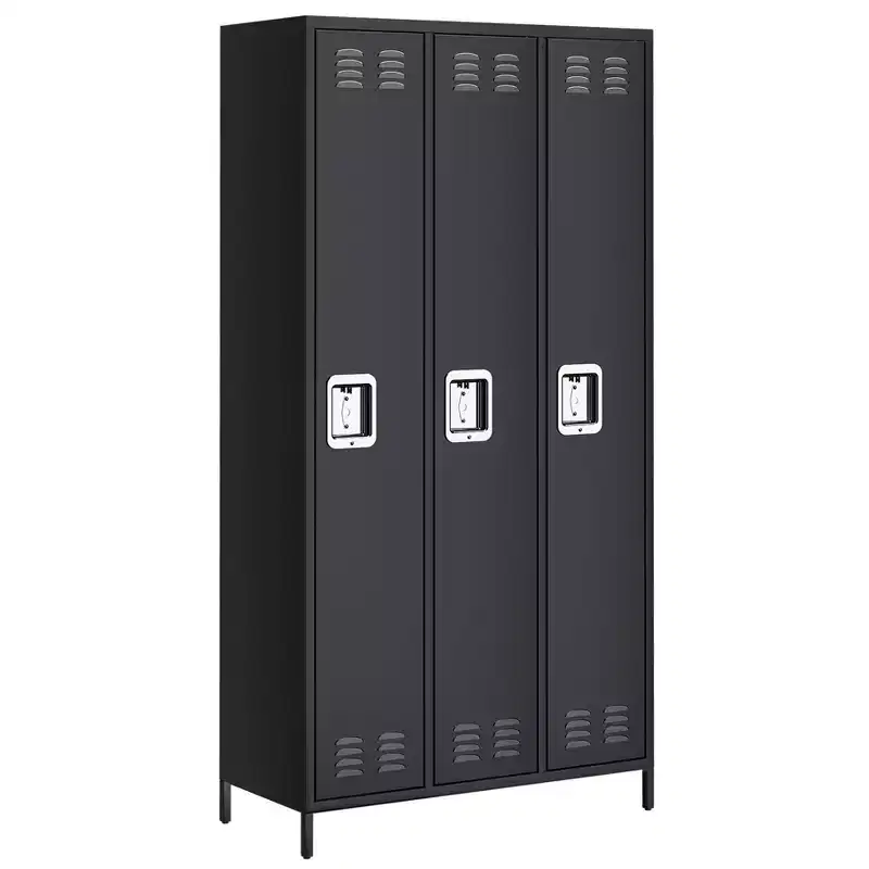 3-Door Metal Locker with Lock, 71H Metal lockers for Employees, Multi-Use Storage Locker for Employees, School, Office, Gym, Home