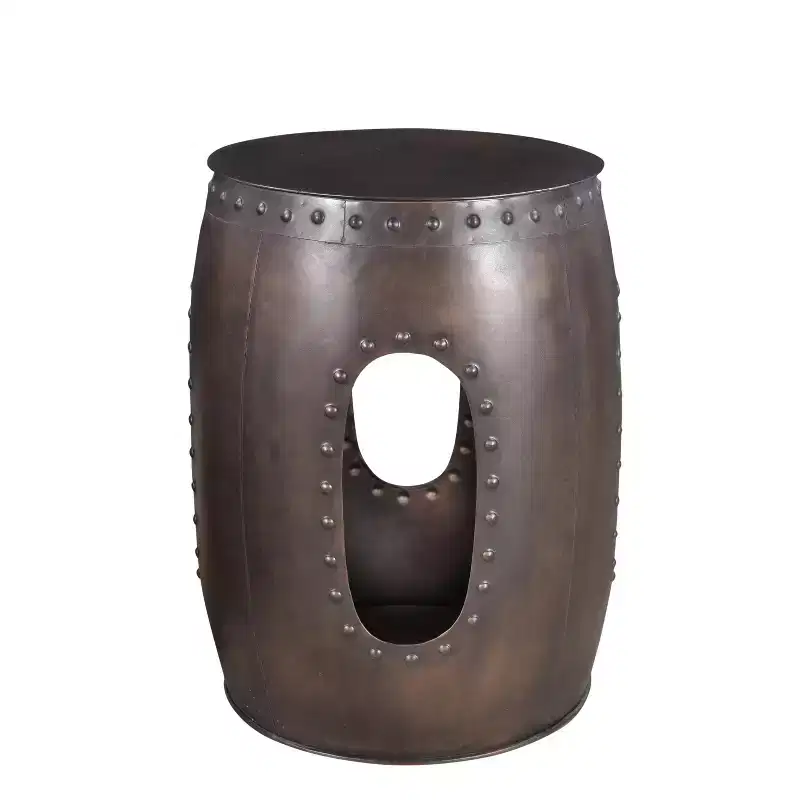 HomeRoots 20 Copper Iron Round End Tables