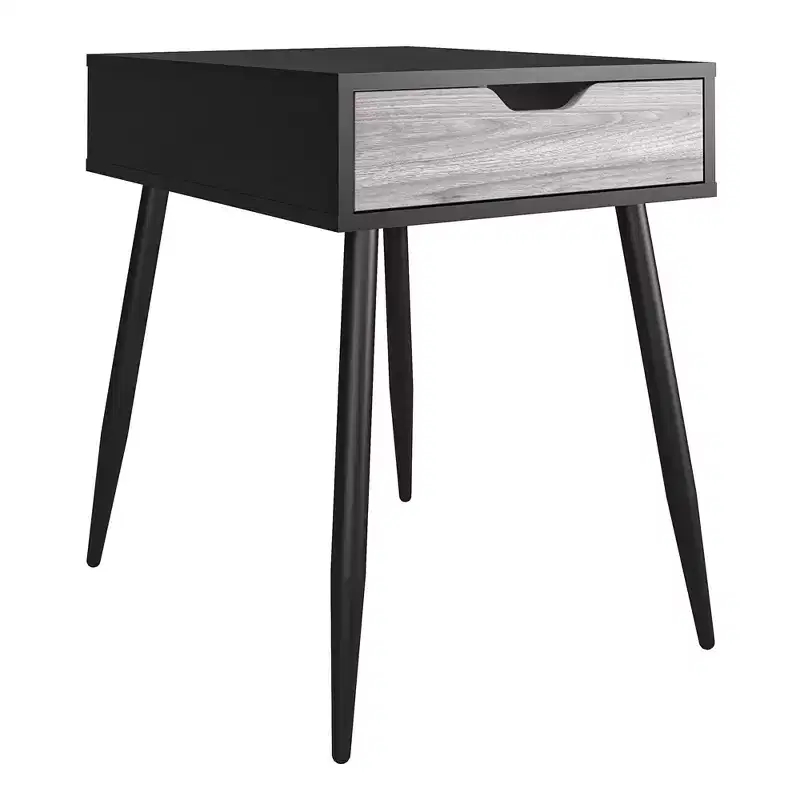 RealRooms Grafton End Table, Black Oak