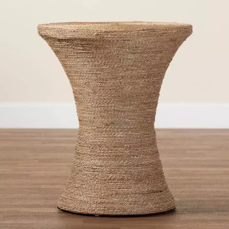 Cady Seagrass Side Table | Natural Brown | Boho Accent Table