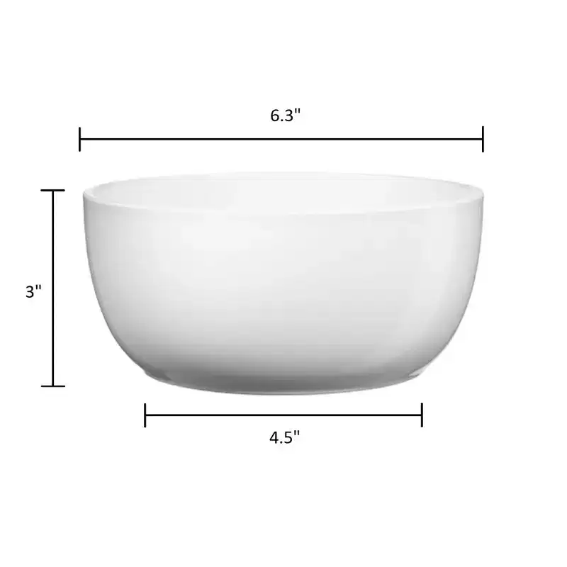 Tierra Garden 6.3 Shiny White Basel Collection Indoor Ceramic Bowl-shaped Pot  Stylish, Waterproof, No Drainage Holes, Made in Germany