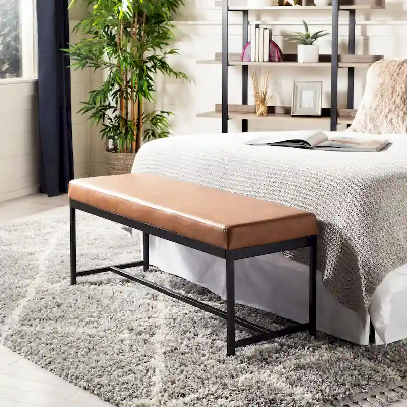 SAFAVIEH Parthenia Bench - 47.3 x 16 x 19.5 - 47Wx16Dx20H