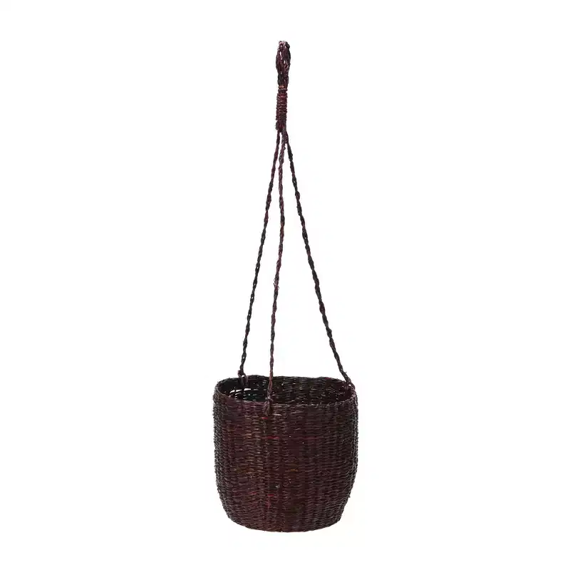 Storied Home Hand-Woven Hanging Seagrass Basket/Planter