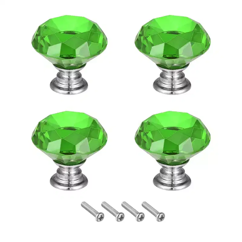 Unique Bargains DIY Furniture Cabinet Zinc Alloy Crystal Pull Knob 4 Pcs