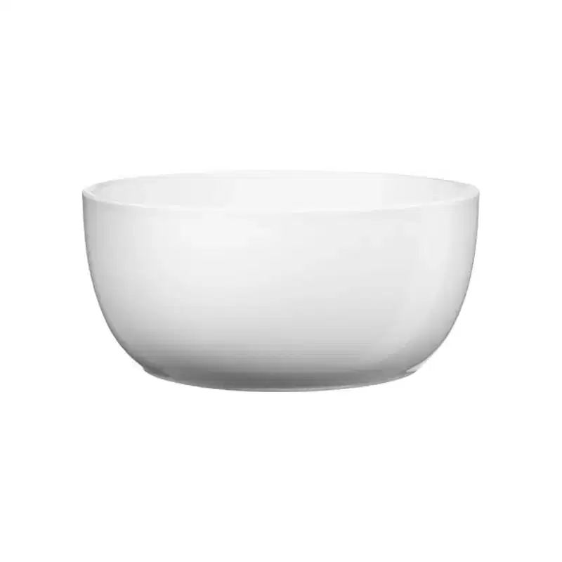 Tierra Garden 6.3 Shiny White Basel Collection Indoor Ceramic Bowl-shaped Pot  Stylish, Waterproof, No Drainage Holes, Made in Germany