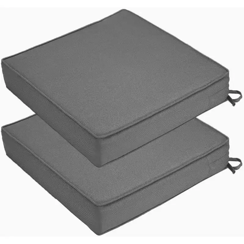 Set of 2 Waterproof Outdoor Chair Cushions, Durable Patio Seat Pads with Ties