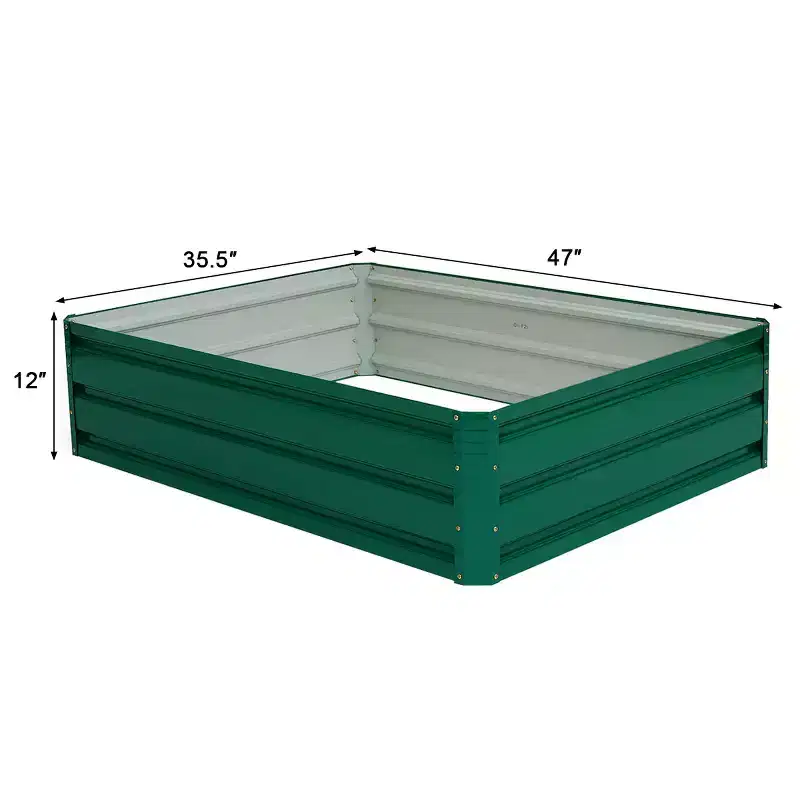 Costway 47x35.5 Patio Raised Garden Bed Vegetable Flower Plant Dark Green New