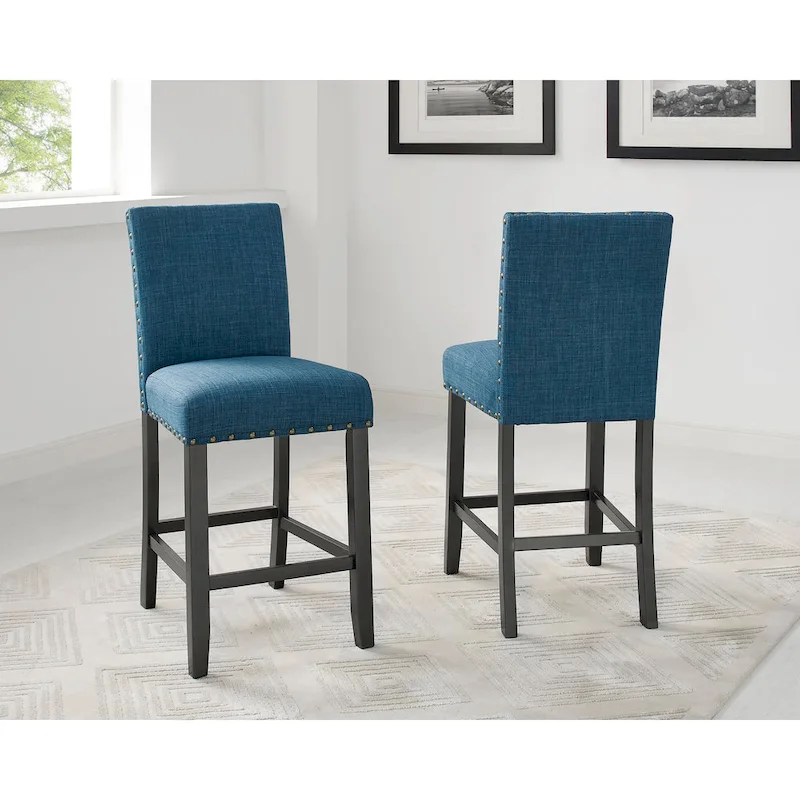 Strick & Bolton Gallaccio Contemporary 25-inch Fabric Stool (Set of 2)