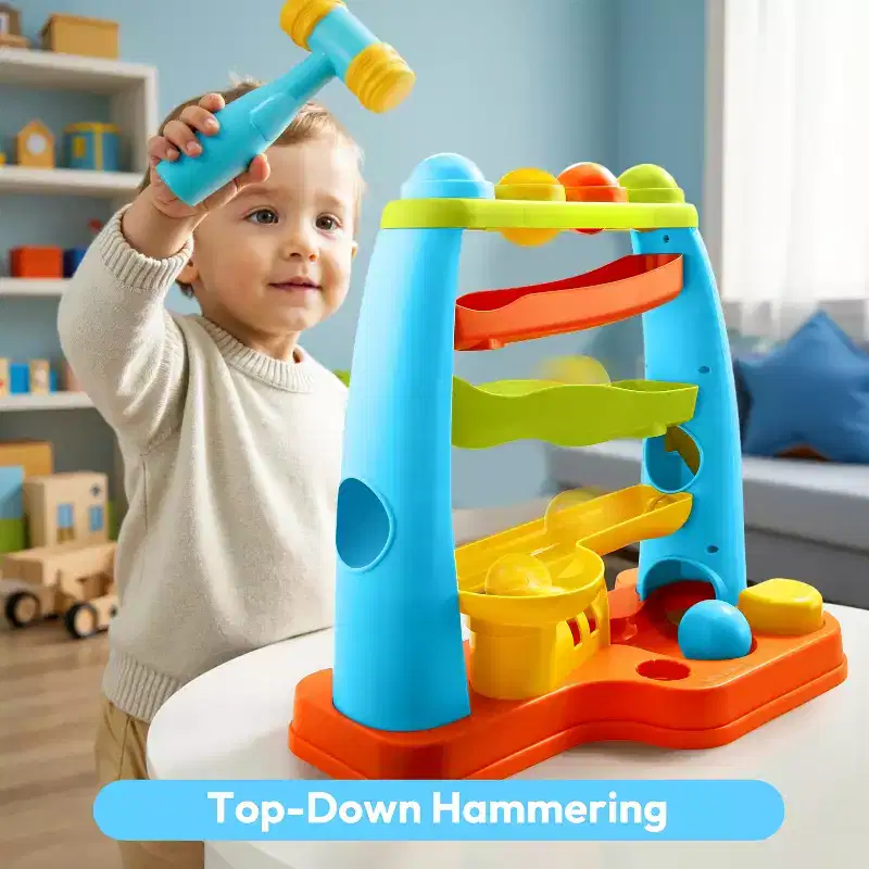 Joyfy Pound A Ball Toys for Toddler, Stacking, Learning, Active, Early Developmental Hammer Montessori Toys, Birthday Gift for Boy Girl Ages 1 2 3