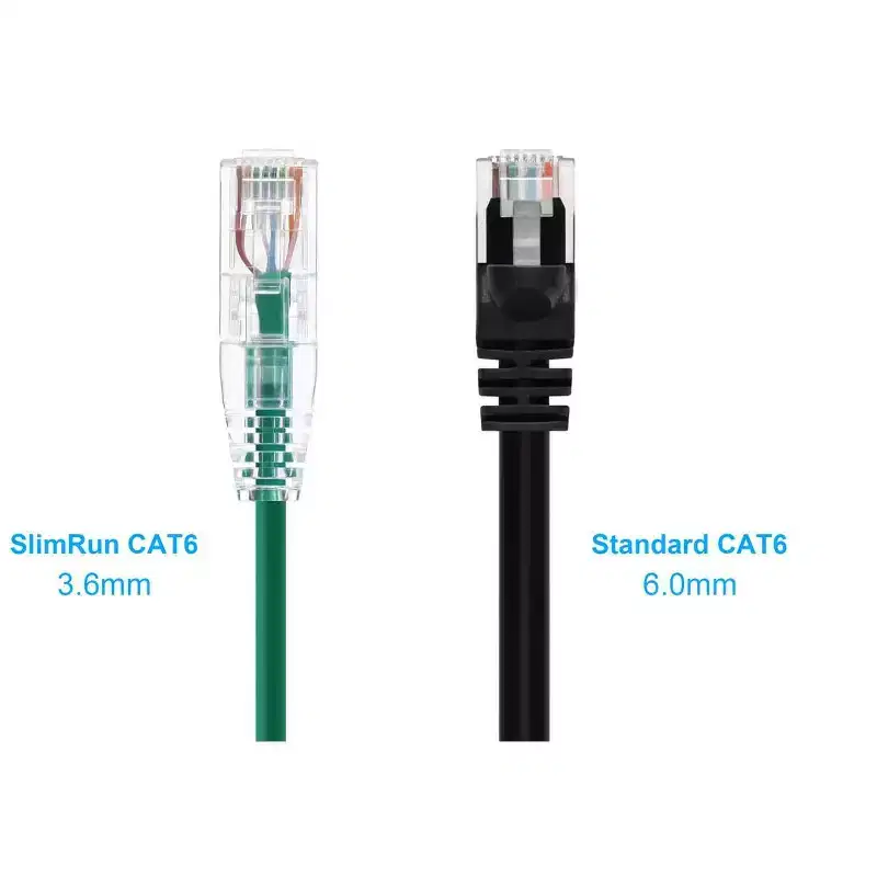 Monoprice Cat6 Ethernet Patch Cable - 20 Feet - Green | Snagless RJ45 Stranded 550MHz UTP CMR Riser Rated Pure Bare Copper Wire 28AWG - SlimRun Series