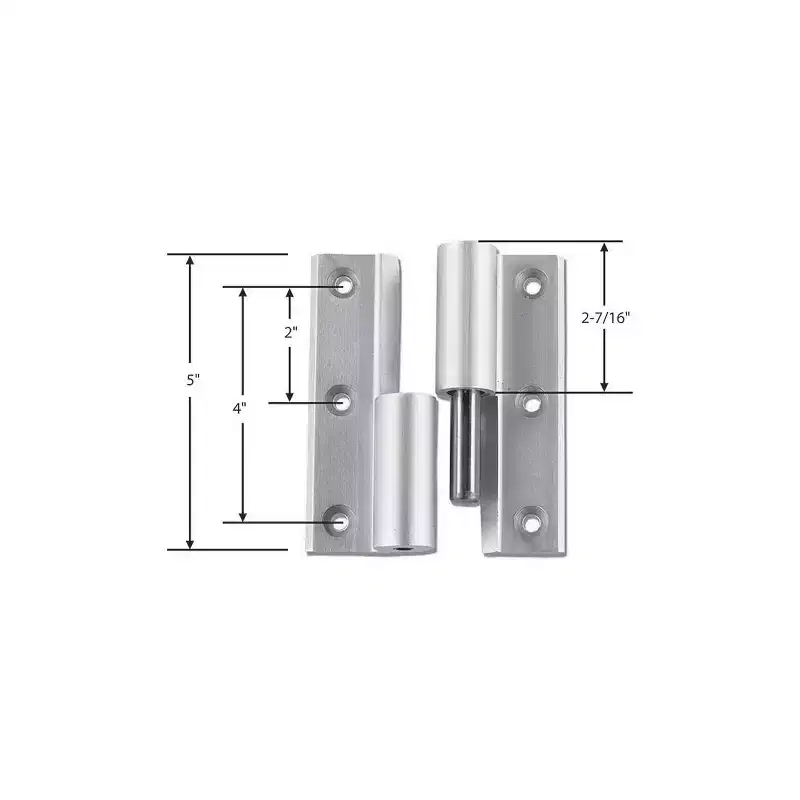 Brixwell Hinge Kit Pair 5 Height, Non Handed, Full Surface, For Commercial Doors Up To 500 lbs, Aluminum Material And Finish